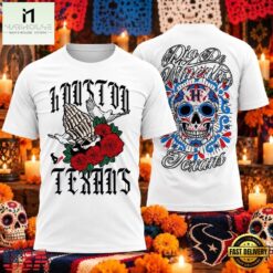 Houston Texans x Di╠üa de los Muertos 2026 Graphic T Shirt, Hot 3D Shirt Trend Houston Texans X DI UA DE Los Muertos 2026 Graphic T Shirt