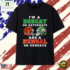 I’m a Bobcat on Saturdays and a Bengal on Sundays T Shirt, Stylish 2D Graphic Shirt I M A Bobcat ON Saturdays And A Bengal ON Sundays T Shirt