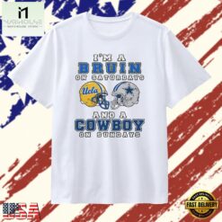 I’m a Bruin on Saturdays and a Cowboy on Sundays T Shirt, Stylish 2D Graphic Shirt I M A Bruin ON Saturdays And A Cowboy ON Sundays T Shirt