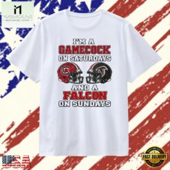 I’m a Gamecock on Saturdays and a Falcon on Sundays T Shirt, Stylish 2D Graphic Shirt I M A Gamecock ON Saturdays And A Falcon ON Sundays T Shirt