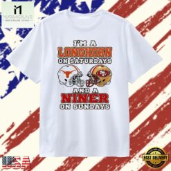 I’m a Longhorn on Saturdays and a Niner on Sundays T Shirt, Stylish 2D Graphic Shirt I M A Longhorn ON Saturdays And A Niner ON Sundays T Shirt
