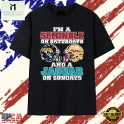I’m a Seminole on Saturdays and a Jaguar on Sundays T Shirt, Stylish 2D Graphic Shirt I M A Seminole ON Saturdays And A Jaguar ON Sundays T Shirt