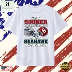 I’m a Sooner on Saturdays and a Seahawk on Sundays T Shirt, Stylish 2D Graphic Shirt I M A Sooner ON Saturdays And A Seahawk ON Sundays T Shirt