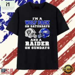 I’m a Wolf Pack on Saturdays and a Raider on Sundays T Shirt, Stylish 2D Graphic Shirt I M A Wolf Pack ON Saturdays And A Raider ON Sundays T Shirt