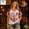Indiana Hoosiers NCAA Bow and Floral Team Spirit V Neck T Shirt, NCAA College V Neck Tee Indiana Hoosiers Ncaa Bow And Floral Team Spirit V Neck T Shirt