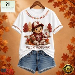 Indiana Hoosiers NCAA Fall Is My Favorite Color Football Unisex 3D Shirt, NCAA College 3D Shirt Indiana Hoosiers Ncaa Fall IS MY Favorite Color Football Unisex 3D Shirt