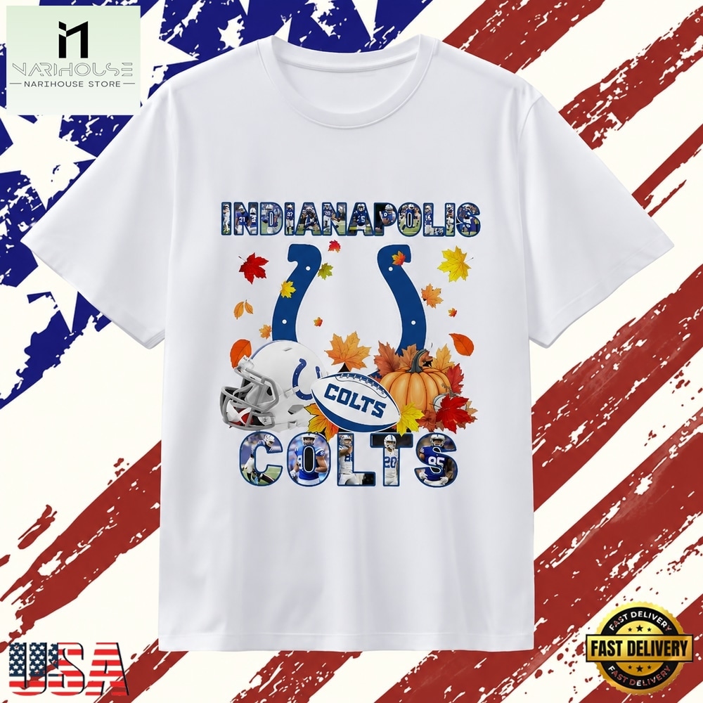 Indianapolis Colts Football Autumn Fall Leaves Graphic T Shirt, Stylish 2D Graphic Shirt Indianapolis Colts Football Autumn Fall Leaves Graphic T Shirt, Stylish 2D Graphic Shirt