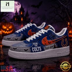 Indianapolis Colts NFL Fear The Team Halloween Air Force 1 Shoes Sneakers, NFL Team AF1 Shoes Indianapolis Colts Nfl Fear The Team Halloween Air Force 1 Shoes Sneakers