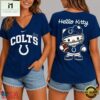 Indianapolis Colts NFL Hello Kitty Football V Neck T Shirt, Trendy NFL V Neck Tee Indianapolis Colts Nfl Hello Kitty Football V Neck T Shirt