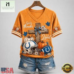 Indianapolis Colts NFL Thanksgiving Faith And Football V Neck T Shirt, Trendy NFL V Neck Tee Indianapolis Colts Nfl Thanksgiving Faith And Football V Neck T Shirt