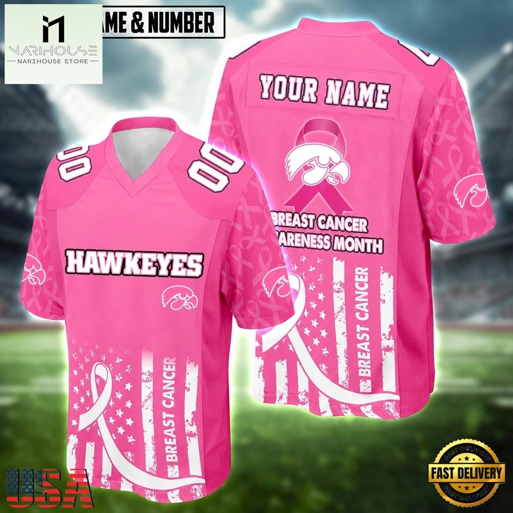 Iowa Hawkeyes NCAA Breast Cancer Awareness Month 2026 Football Jersey, Trending Football Shirt Iowa Hawkeyes NCAA Breast Cancer Awareness Month 2026 Football Jersey, Trending Football Shirt