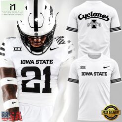 Iowa State Cyclones 2026 Icy Whites Uniform White Graphic T Shirt, Hot 3D Shirt Trend Iowa State Cyclones 2026 Icy Whites Uniform White Graphic T Shirt