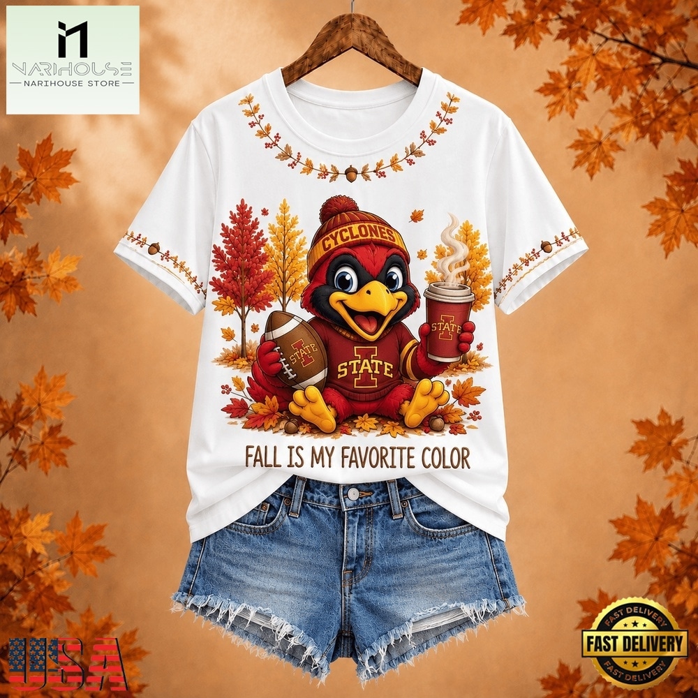 Iowa State Cyclones NCAA Fall Is My Favorite Color Football Unisex 3D Shirt, NCAA College 3D Shirt Iowa State Cyclones Ncaa Fall IS MY Favorite Color Football Unisex 3D Shirt