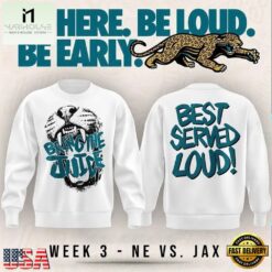 Jacksonville Jaguars Bring The Juice, Best Served Loud 2026 White Sweatshirt, Hot 3D Shirt Trend Jacksonville Jaguars Bring The Juice Best Served Loud 2026 White Sweatshirt