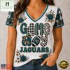Jacksonville Jaguars NFL Football Flowers Team Pride V Neck T Shirt, Trendy NFL V Neck Tee Jacksonville Jaguars Nfl Football Flowers Team Pride V Neck T Shirt