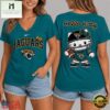 Jacksonville Jaguars NFL Hello Kitty Football V Neck T Shirt, Trendy NFL V Neck Tee Jacksonville Jaguars Nfl Hello Kitty Football V Neck T Shirt