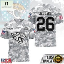 Jacksonville Jaguars NFL Salute to Service Custom Name & Number Camo 3D Shirt, NFL Sporty Shirt Jacksonville Jaguars Nfl Salute TO Service Custom Name Number Camo 3D Shirt