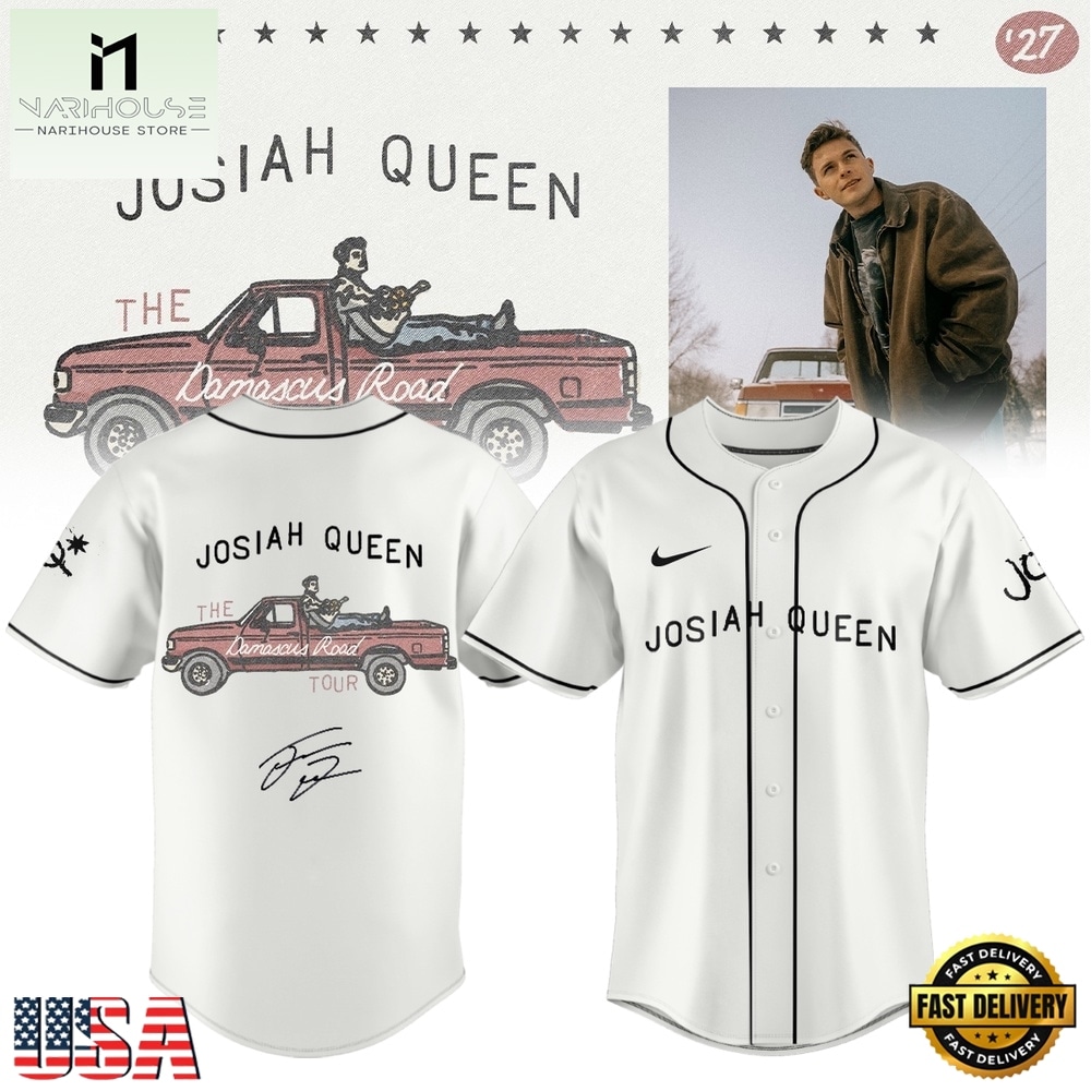 Josiah Queen Damascus Road Tour 2027 Signature White Baseball Jersey, Concert Baseball Jersey Josiah Queen Damascus Road Tour 2027 Signature White Baseball Jersey, Concert Baseball Jersey