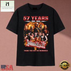 Judas Priest 57 Years 1969 2026 Thank You For The Memories T Shirt, Music Fan 2D Shirt Judas Priest 57 Years 1969 2026 Thank You For The Memories T Shirt