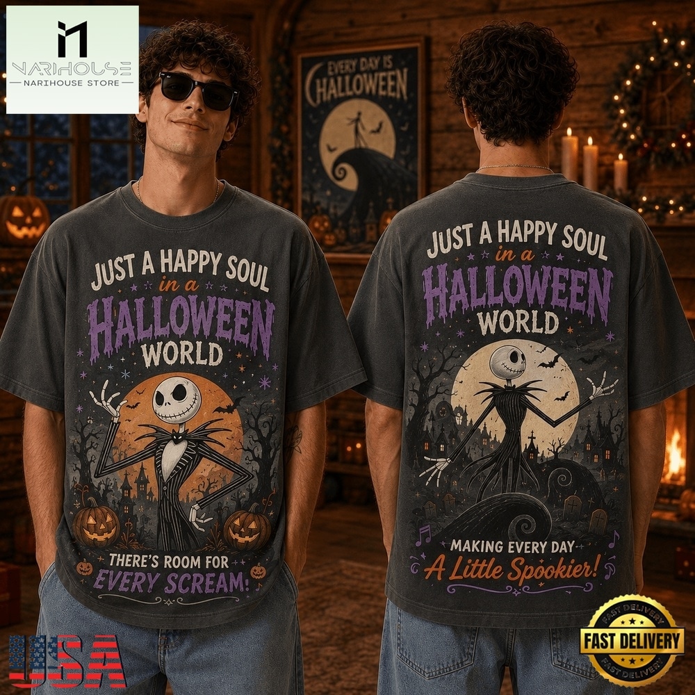 Just A Happy Soul In A Halloween World, Making Every Day A Little Spookier 3D Shirt, Popular 3D Music Tee Just A Happy Soul In A Halloween World, Making Every Day A Little Spookier 3D Shirt, Popular 3D Music Tee