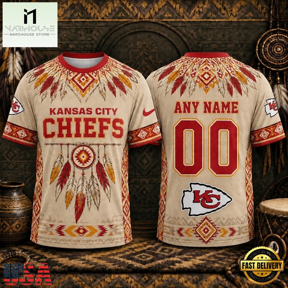 Kansas City Chiefs 2026 NFL Native American Heritage 3D Shirt, NFL Sporty Shirt Kansas City Chiefs 2026 NFL Native American Heritage 3D Shirt, NFL Sporty Shirt