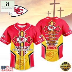 Kansas City Chiefs NFL Blessed Beyond The Score Baseball Jersey, NFL Game Day Jersey Kansas City Chiefs Nfl Blessed Beyond The Score Baseball Jersey