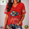 Kansas City Chiefs NFL Different, Not Less Autism Awareness V neck T Shirt, Trendy NFL V Neck Tee Kansas City Chiefs Nfl Different Not Less Autism Awareness V Neck T Shirt