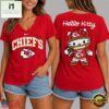Kansas City Chiefs NFL Hello Kitty Football V Neck T Shirt, Trendy NFL V Neck Tee Kansas City Chiefs Nfl Hello Kitty Football V Neck T Shirt