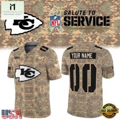Kansas City Chiefs NFL Salute To Service 2026 Custom Name & Number New Football Jersey, Trending Football Shirt Kansas City Chiefs Nfl Salute TO Service 2026 Custom Name Number New Football Jersey