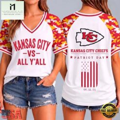 Kansas City Chiefs NFL vs All Y' All United We Stand V Neck T Shirt, Trendy NFL V Neck Tee Kansas City Chiefs Nfl VS All Y All United WE Stand V Neck T Shirt