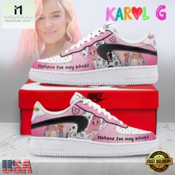 Karol G Manana Fue Muy Bonito Pink Reggaeton Music Graphic Air Force 1 Shoes Sneakers, Music Artist AF1 Shoes Karol G Manana Fue Muy Bonito Pink Reggaeton Music Graphic Air Force 1 Shoes Sneakers