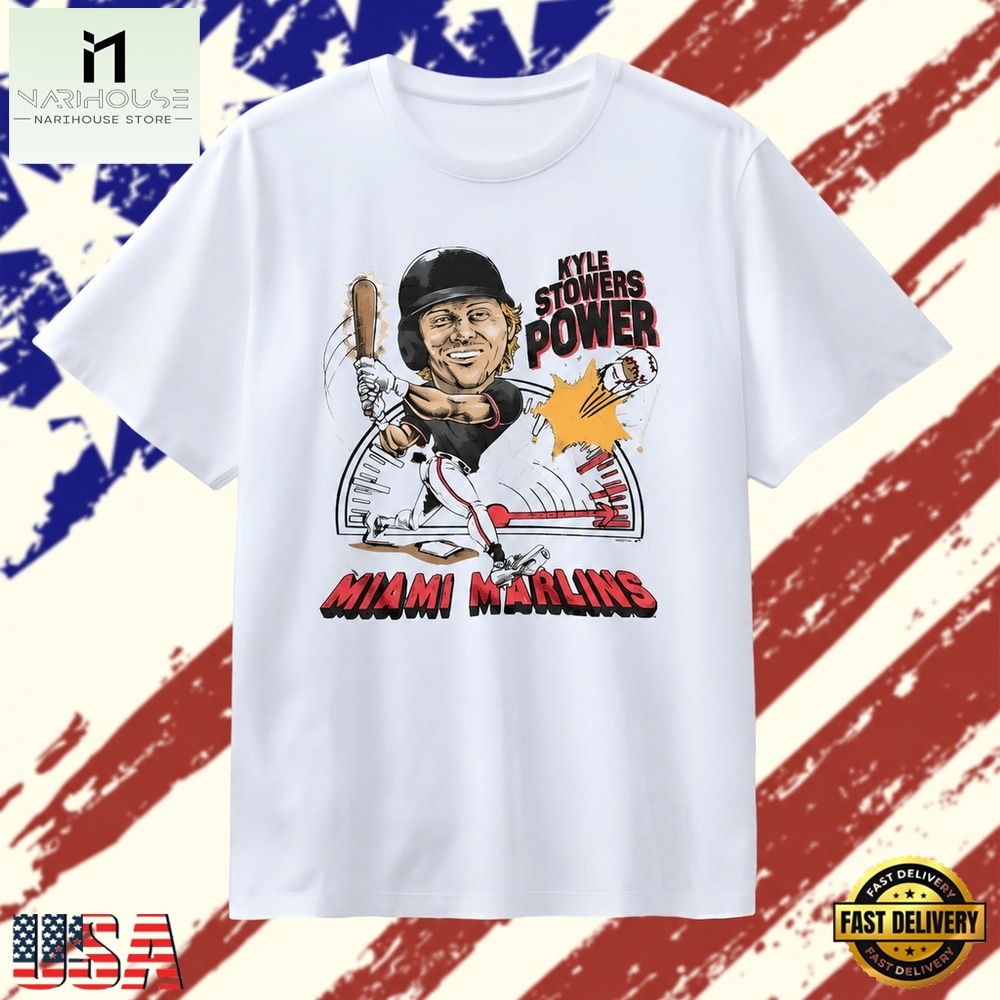 Kyle Stowers Power Miami Marlins MLB Baseball T Shirt, Stylish 2D Graphic Shirt Kyle Stowers Power Miami Marlins MLB Baseball T Shirt, Stylish 2D Graphic Shirt