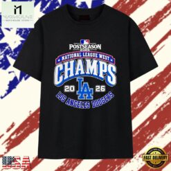 LA Dodgers 2026 National League West Champions Postseason T Shirt, Stylish 2D Graphic Shirt LA Dodgers 2026 National League West Champions Postseason T Shirt