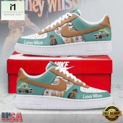Lainey Wilson Teal Bell Bottom Country Music Graphic Air Force 1 Shoes Sneakers, Music Artist AF1 Shoes Lainey Wilson Teal Bell Bottom Country Music Graphic Air Force 1 Shoes Sneakers