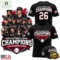 Lake Elsinore Storm 2026 California League Champions Black T Shirt, Hot 3D Shirt Trend Lake Elsinore Storm 2026 California League Champions Black T Shirt
