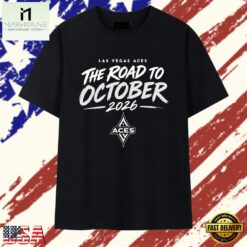 Las Vegas Aces The Road to October 2026 T Shirt, Stylish 2D Graphic Shirt Las Vegas Aces The Road TO October 2026 T Shirt