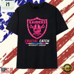 Las Vegas Raiders Crucial Catch Intercept Cancer T Shirt, Stylish 2D Graphic Shirt Las Vegas Raiders Crucial Catch Intercept Cancer T Shirt