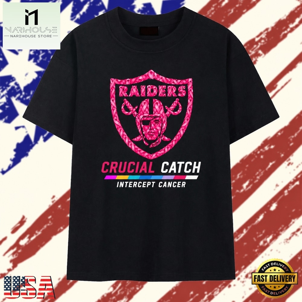 Las Vegas Raiders Crucial Catch Intercept Cancer T Shirt, Stylish 2D Graphic Shirt Las Vegas Raiders Crucial Catch Intercept Cancer T Shirt, Stylish 2D Graphic Shirt