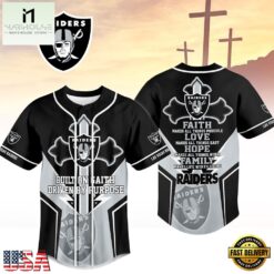 Las Vegas Raiders NFL Blessed Beyond The Score Baseball Jersey, NFL Game Day Jersey Las Vegas Raiders Nfl Blessed Beyond The Score Baseball Jersey