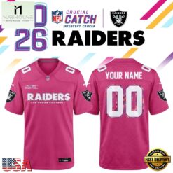 Las Vegas Raiders NFL Crucial Catch 2026 Pink Limited Edition Football Jersey, Trending Football Shirt Las Vegas Raiders Nfl Crucial Catch 2026 Pink Limited Edition Football Jersey
