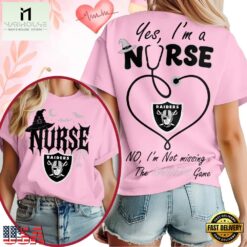 Las Vegas Raiders NFL Night Shift Never Misses Game Day Halloween Nurse Unisex 3D Shirt, NFL Sporty Shirt Las Vegas Raiders Nfl Night Shift Never Misses Game Day Halloween Nurse Unisex 3D Shirt