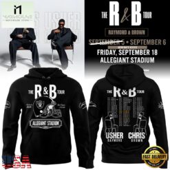 Las Vegas Raiders x Usher and Chris Brown The R&B Tour 2026 Hoodie, Popular 3D Music Tee Las Vegas Raiders X Usher And Chris Brown The R B Tour 2026 Hoodie