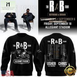 Las Vegas Raiders x Usher and Chris Brown The R&B Tour 2026 Sweatshirt, Popular 3D Music Tee Las Vegas Raiders X Usher And Chris Brown The R B Tour 2026 Sweatshirt