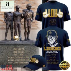Legend Lou Holtz Notre Dame Fighting Irish Football T Shirt, Hot 3D Shirt Trend Legend Lou Holtz Notre Dame Fighting Irish Football T Shirt