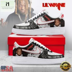 Lil Wayne Tha Carter VI Black & Red Hip Hop Graphic Air Force 1 Shoes Sneakers, Music Artist AF1 Shoes Lil Wayne Tha Carter VI Black Red Hip Hop Graphic Air Force 1 Shoes Sneakers