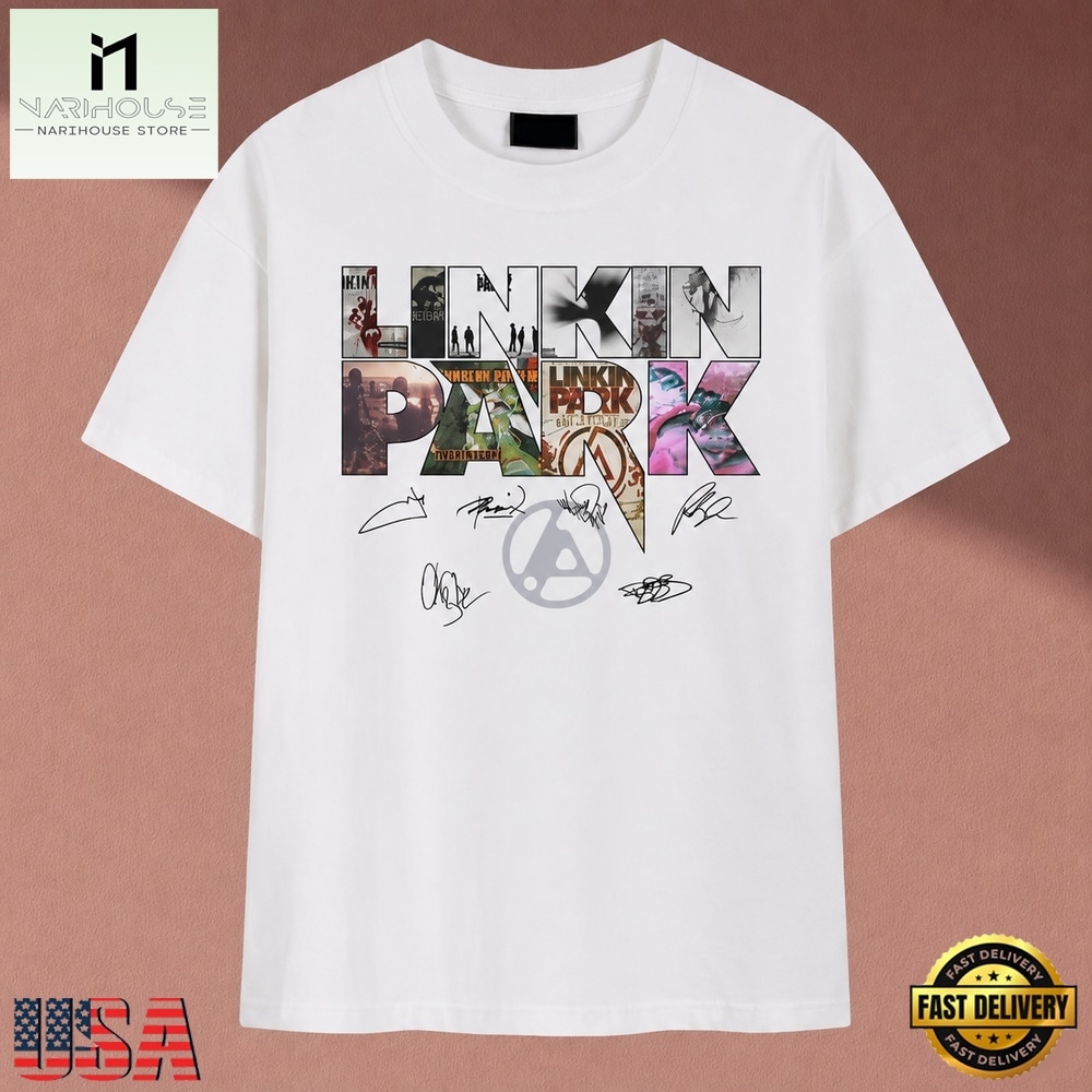 Linkin Park Album Collage Signatures Vintage Rock Band T Shirt, Music Fan 2D Shirt Linkin Park Album Collage Signatures Vintage Rock Band T Shirt, Music Fan 2D Shirt