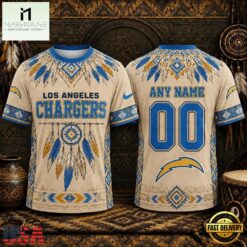 Los Angeles Chargers 2026 NFL Native American Heritage 3D Shirt, NFL Sporty Shirt Los Angeles Chargers 2026 Nfl Native American Heritage 3D Shirt