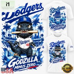 Los Angeles Dodgers x Godzilla Minus Zero 2026 Graphic T Shirt, Popular 3D Music Tee Los Angeles Dodgers X Godzilla Minus Zero 2026 Graphic T Shirt