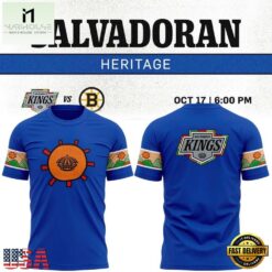 Los Angeles Kings Salvadoran Heritage Limited Edition 2026 T Shirt, Hot 3D Shirt Trend Los Angeles Kings Salvadoran Heritage Limited Edition 2026 T Shirt