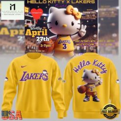 Los Angeles Lakers x Hello Kitty Limited Edition 2026 Sweatshirt, Hot 3D Shirt Trend Los Angeles Lakers X Hello Kitty Limited Edition 2026 Sweatshirt